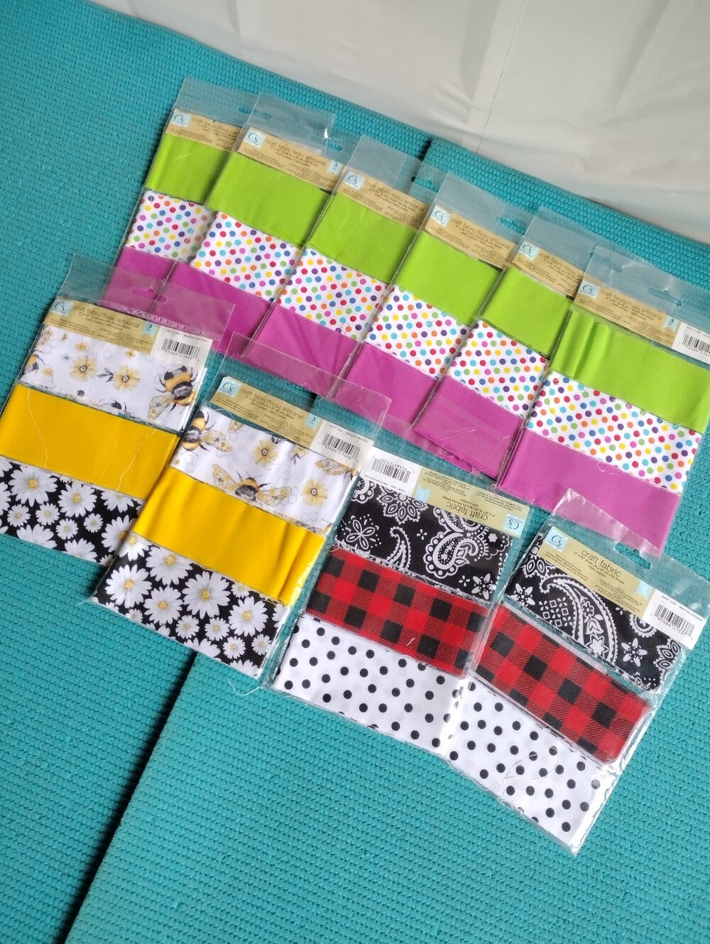 Lot Of 10 Cotton Craft Fabric Strips Pack - 3 pc